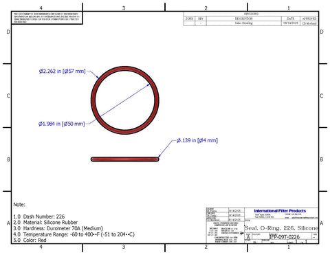 Silicone - 226 O-Rings (Two Pcs per Cartridge)