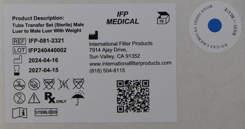 Male Luer Lock with Sinker Weight - IFP-081-2321 - $23.00 per unit