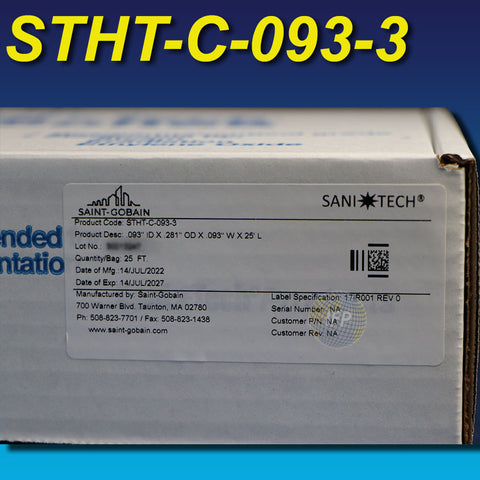 Sani-Tech® Ultra-Pure Platinum-Cured Silicone - STHT-C-093-3
