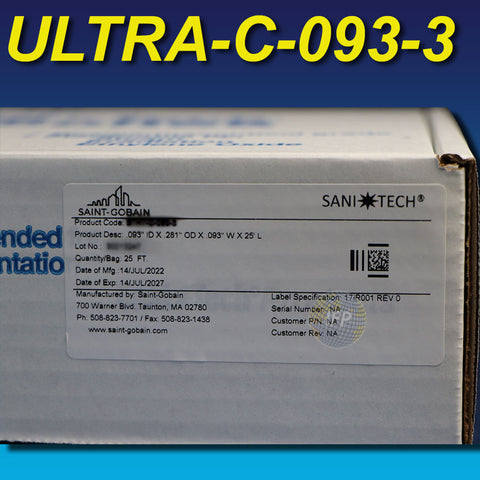 Sani-Tech® Ultra-C Ultra-Pure Platinum-Cured Silicone - ULTRA-C-093-3